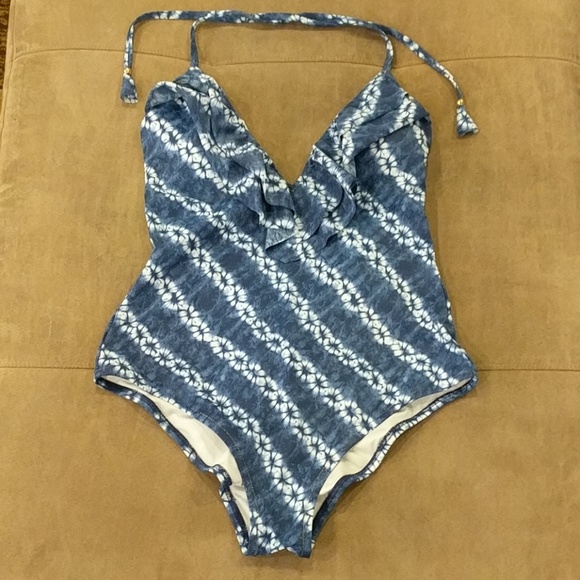 New Victoria's Secret blue/white low back one pc - Picture 3 of 6